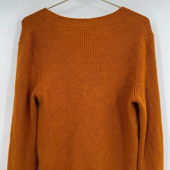 Anthropologie MOTH Rust Orange Tie-Front Sweater Size M - Picture 6 of 10